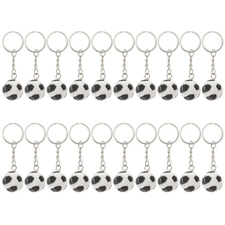 20 stk Mini Fotball Anheng Nøkkelringer Kreative Svart Hvit Fotball Nøkkelringer Håndveske Hengende Ornamenter (2.5cm)