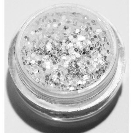 1. Hexagon glitter hvid is
