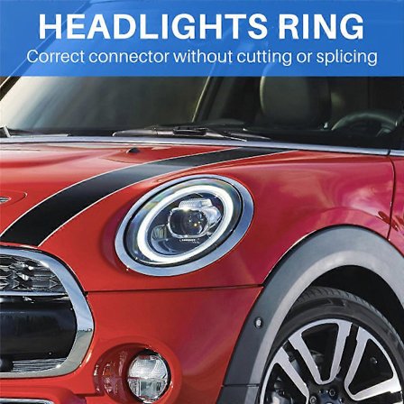 Kompatibel med MINI F55 F56 F57 03-18 Krom Vänster Höger Främre Strålkastare Ram Strålkastar Ögonbryn Ring Skydd Tri