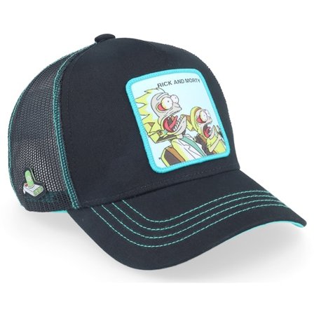 Capslab - Black trucker Czapka Z Daszkiem - Rick & Morty Black Trucker @ Hatstore