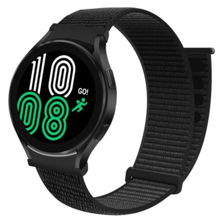 Galaxy Watch 4/5 Armband 20mm Nylon Kardborre Svart
