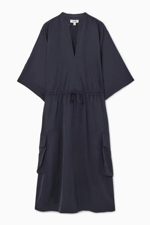 COS Damen Utility-Kleid Aus Twill - Blau