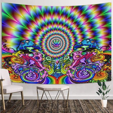 Mandala veggteppe, psykedelisk hippie veggteppe