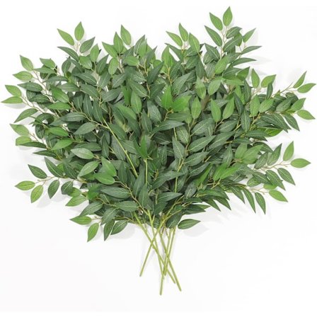 6 stk. Italiensk Ruscus Grøntstilker, 70 cm Kunstig Grønt Bladverk Girlander Vinstokker Hengende Spraygren for Bryllupsbukett