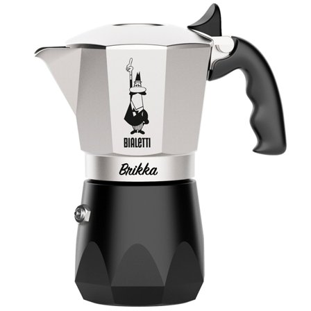 Bialetti Brikka mokkabrygger 4 kopper - Kjøp kaffemaskin hos Bakeren og Kokken' - 'Sort og sølv
