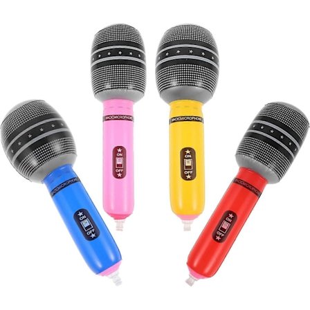 Oppblåsbare mikrofoner Simuleringsleker for lek 4 stk Musikkfest Favorittrekvisitter[D]