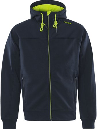 Fristads 7550 GSM Huvtröja marinblå/gul, helzip Marinblå/gul, Kläder