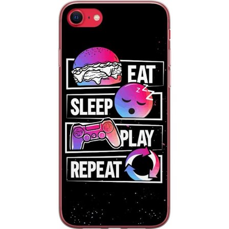 Kompatibel Mobilcover til Apple Apple iPhone SE (2022) Spise Sove Leg Gentag