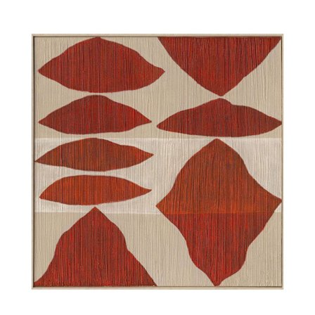 Geometrisk lærredskunst, 100x100cm, Beige Terracotta