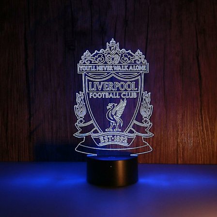 3d Led Nattlampa Liverpool Football Club Kids Sovrum Nattlampa Anime Lamp