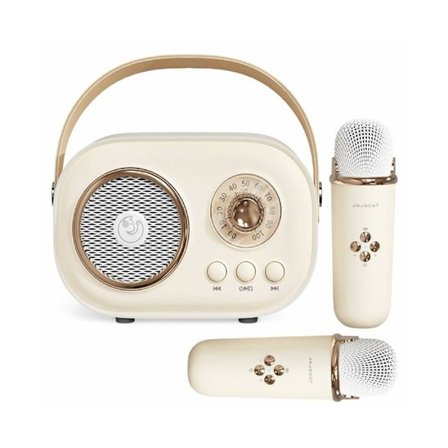 Mini Karaoke til børn, bærbar Bluetooth-højtaler med 2 trådløse mikrofoner, legetøj til drenge og piger