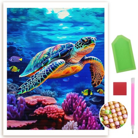 Havskildpadde Diamant Maleri Sæt til Voksne 5D Fuld Drill Maleri Sæt Kunst og Håndværk til Voksne Kunst Maleri Sæt DIY Håndværk Sæt til Hjemmevæg