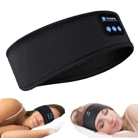 Sovehovedtelefoner - Hovedbånd u0026 Øjenmaske med Bluetooth-hovedtelefoner Sort sort