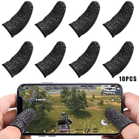 10pcs Mobile Gaming Controller Finger Sleeve Non Slip Sweatproof Touching Screen Finger Cover For