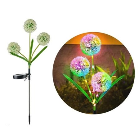 Solcelle Mælkebøtte Blomster Lys Udendørs Vandtæt LED Dekorativ Lys Lampe til Baghave & Udvendig Have Gade Gårdehave Dekoration