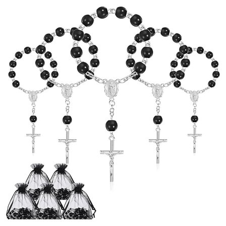 30 stk. Dåbsgaver Sorte Mini Rosenkranse Førstekommunionsgaver Katolske Dåbs Rosenkranse Til Gave
