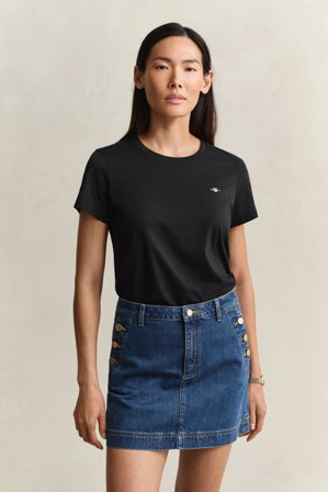 GANT Damen T-Shirt (L) Schwarz