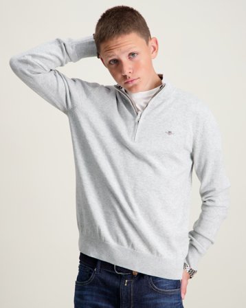 GANT SHIELD COTTON HALF ZIP Grå Genser Gutt - Kids Brand Store