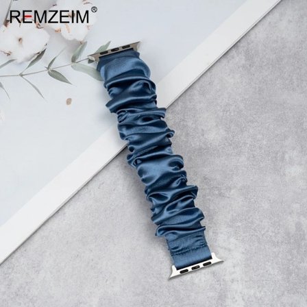 Elastisk Scrunchie-rem Kompatibel med Apple Watch-rem 44 mm 40 mm 42 mm 41 mm 38 mm 45 mm 49 mm Ultra Armbånd IWatch Kvinder 8 7 6 5 4 SE Blå