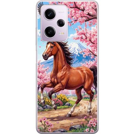 Yhteensopiva Puhelinkuori Xiaomi Redmi Note 12 Pro Häst körsbär