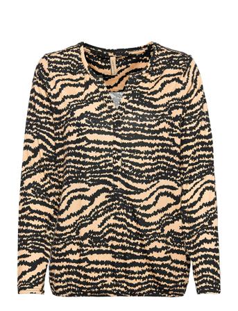 Sc-Felicity Aop Bluse Langermet Brun Soyaconcept