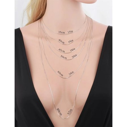 35-80cm 0.75mm Äkta 925 Sterling Silver Tunn Åttakantig Ormkedja Choker Halsband Kvinnor Flickor Smycken Italien Collier Collares Gåva