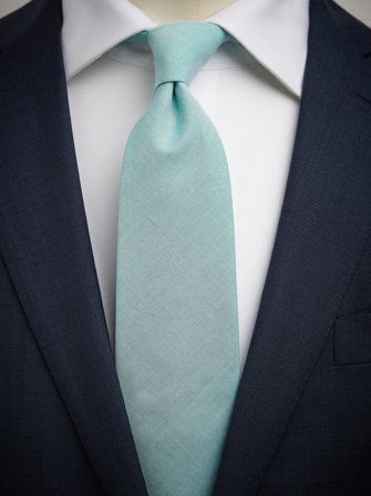 John Henric Men's Minzgrüne Baumwollkrawatte Size 7,5