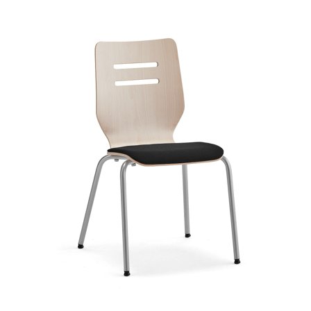 Schulstuhl EXERCENDO, Birke, schwarzer Stoff