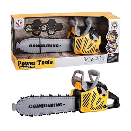 Toy Chainsaw Kids Chainsaw With Lights And Sounds Battery Powered Construction Tool For Boys And Girls Outdoor Indoor Pretend Play Toys AA
