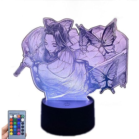 Anime Demon Slayer Kochou Shinobu Natlampe 3D LED Illusio
