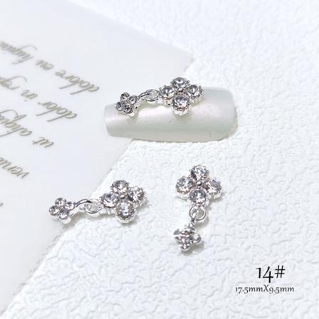 Nageldekorationer för Nail Art Alloy Bow Flower Pendant Series Wear Armor J-168 J-166