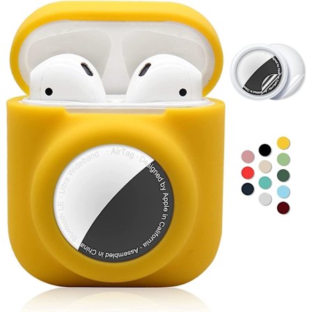 2 i 1 cover kompatibelt med Airpod 1&2 och AirTag , mjukt cover för Airpod 1&2 och AirTag
