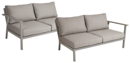 Brafab Samvaro Low Modulsoffa avslut Khaki/Sand, Utemöbler