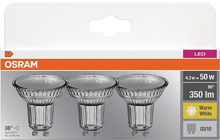 OSRAM Led Spot Gu10 50 350lm Varmhvit 3stk