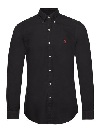 Polo Ralph Lauren Slim Fit Garment-Dyed Oxford Shirt - Black - XS