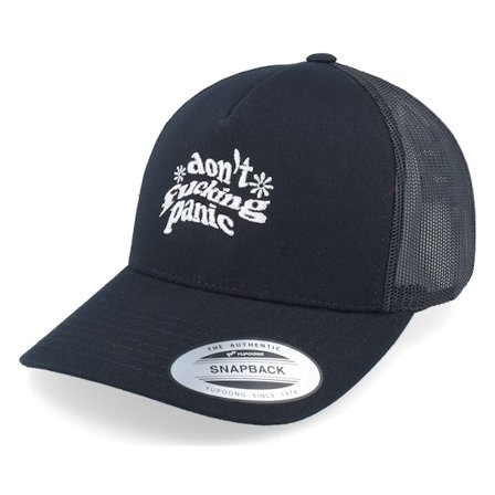 Iconic - Preto trucker Boné - Don’t Fucking Panic Black A-frame Trucker @ Hatstore