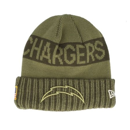 New Era - NFL Grön cuff Beanie - Los Angeles Chargers NFL Salute To Service Green Knit Cuff @ Hatstore