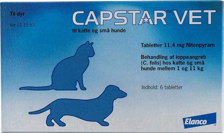 Capstar Vet Loppetablet til Hund og Kat 11,4 mg, Tøj & Bolig, Flåter & Lopper, Flåt- Og Loppemiddel Til Hunde