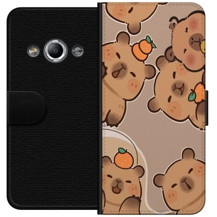 Kompatibelt Lommeboketui til Samsung Galaxy Xcover 3 Capybara Orange Mood Søte kapybarer i varme toner med appelsiner og glade uttrykk