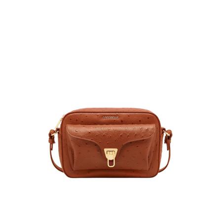 Coccinelle, Beat Ostrich Bag Bruin, Dames, Maat:ONE Size,leer