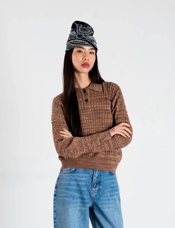 Woodbird Wbmouls Knitted Polo - Brown - XL