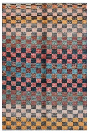 Hand Knotted Berber Colourful Rug 120X182 Wool Dark Grey/Dark Red Small