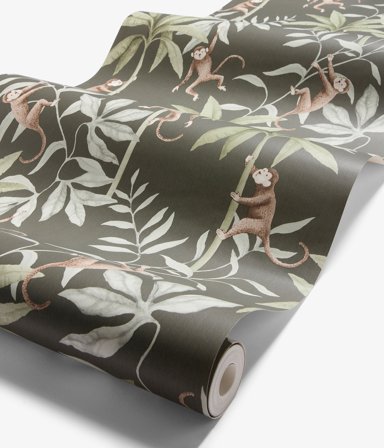 Newbie | Tapet Jungle Friends Mörkgrön ONE SIZE | Mörkgrön