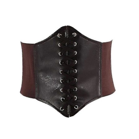 Naisten Vyötärömuotoilija Leveä Joustava Nauhallinen Waspie Korsetti PU Nahkavyö Vartalon Muotoilija