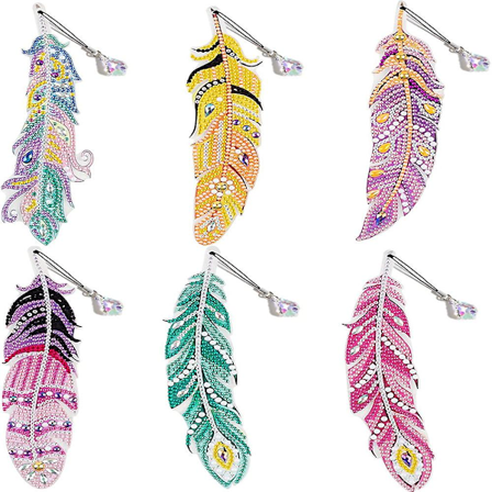 5D Diamantkunst Bokmerker 6 Påfugl Bokmerke med Krystallanheng Diamantkunst 6 7 8 9 10 12 År Gamle Jenters Gaver Barn Kunst og Håndverk Sett for