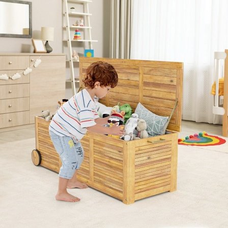 182L puinen puutarhalaatikko pyörillä vedenpitävällä sisäpussilla ja kahvalla 127 x 50 x 45 cm