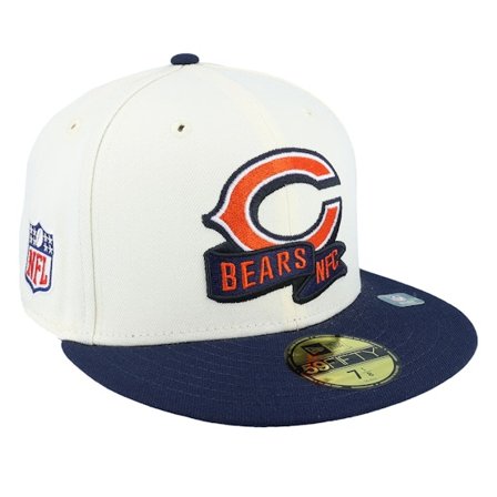 New Era - NFL White fitted Czapka Z Daszkiem - Chicago Bears NFL22 Sideline 59FIFTY White/Navy Fitted @ Hatstore