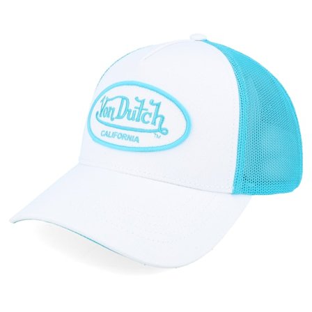 Von Dutch - Hvid trucker Kasket - Oval Patch Light Blue/White Trucker @ Hatstore