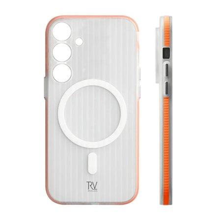 Samsung Galaxy S24 Mobilskal Korrugerad med Magnet Rvelon - Orange