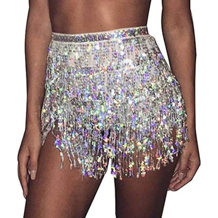 Vatsatanssi lonkkahuivi hapsut huivi paljetti kääre Rave-asu naisille